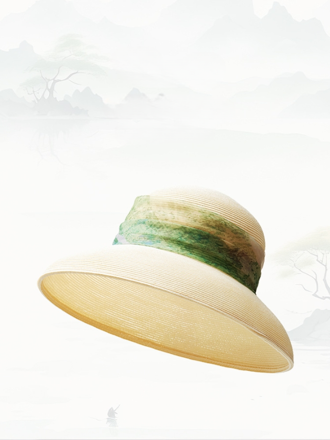 Straw Hat for Women with Silk Band - AOA Fashion Accessories