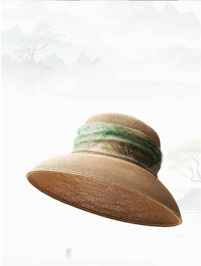 Straw Hat for Women with Silk Band - AOA Fashion Accessories