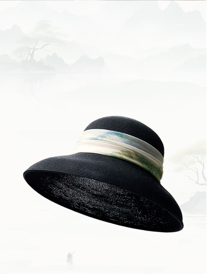 Straw Hat for Women with Silk Band - AOA Fashion Accessories