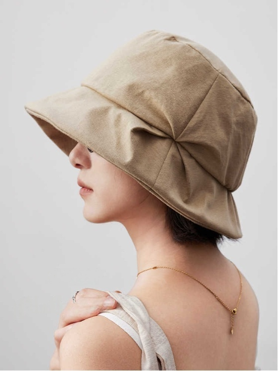 UPF100+ Women's Hand-Pleated Sun Protection Bucket Hat - AOA Fashion Accessories