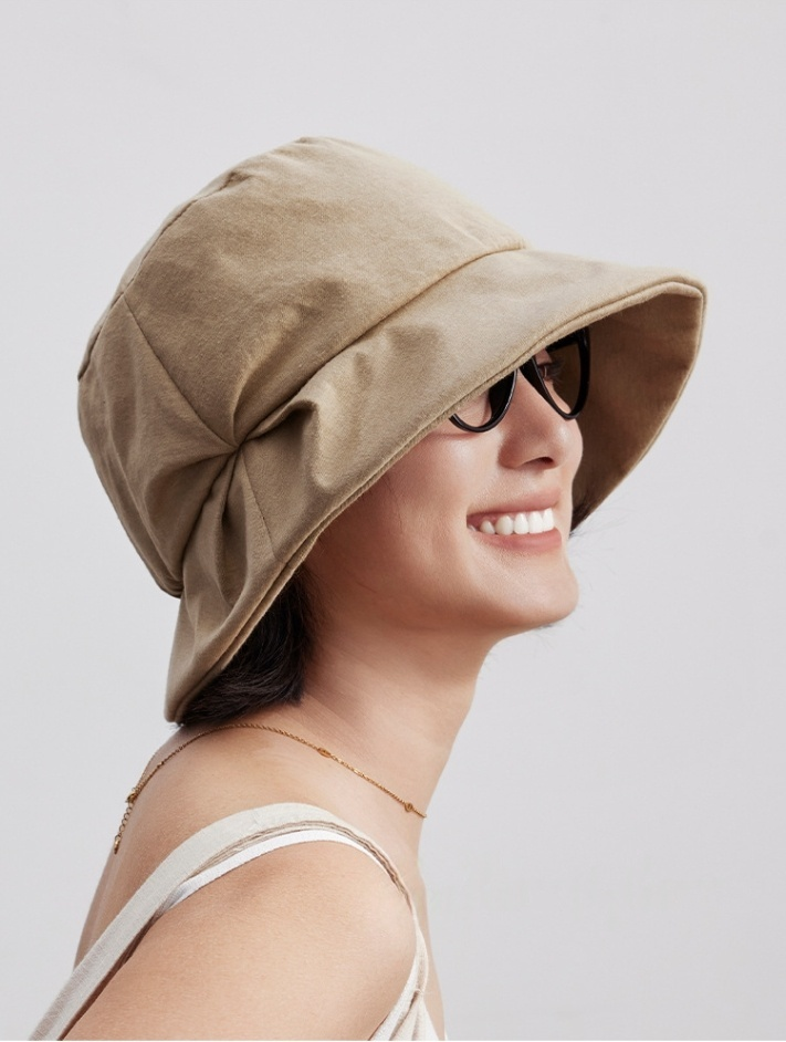 UPF100+ Women's Hand-Pleated Sun Protection Bucket Hat - AOA Fashion Accessories