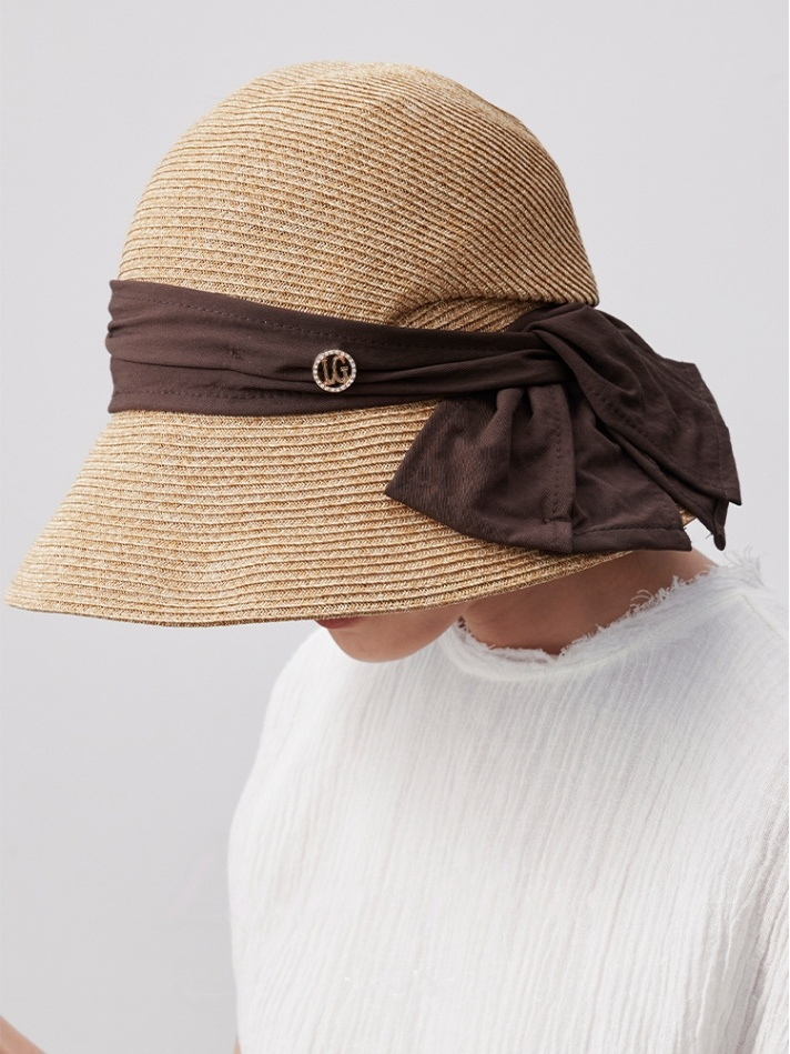 Women's Fashion Large Eaves Sunscreen Straw Hat - AOA Fashion Accessories