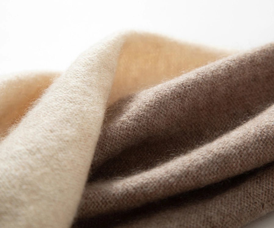 Colorblock Cashmere Scarf – Soft, Warm & Minimalist Style | Multiple Colors