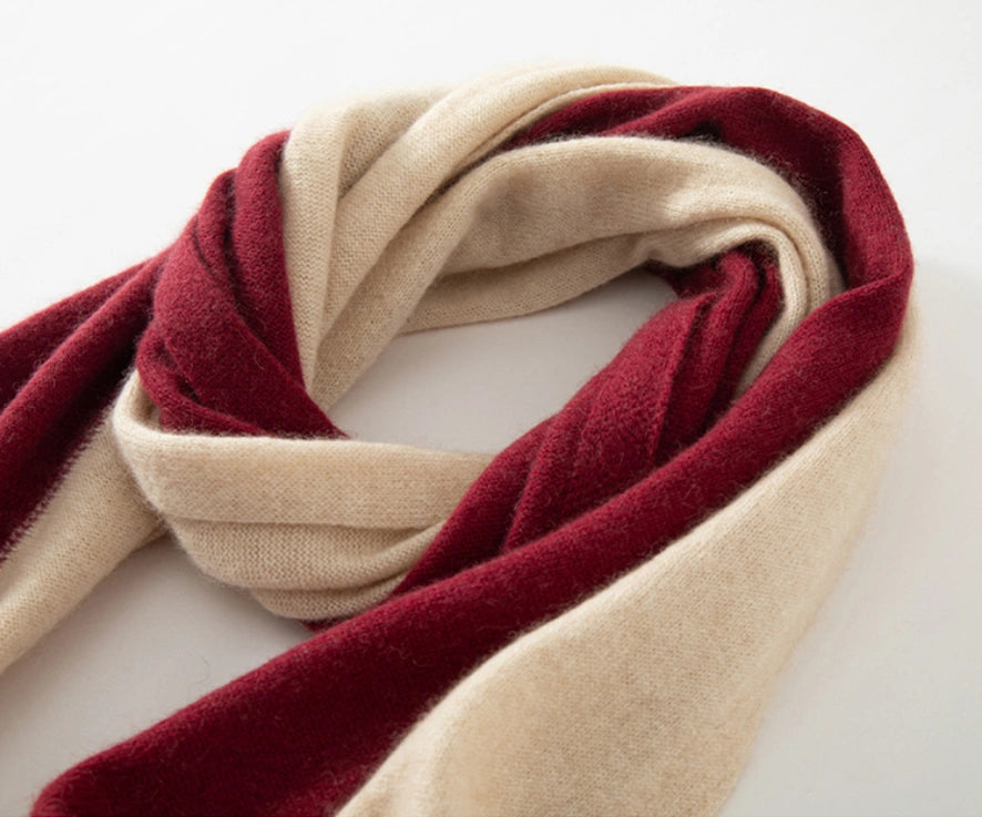 Colorblock Cashmere Scarf – Soft, Warm & Minimalist Style | Multiple Colors