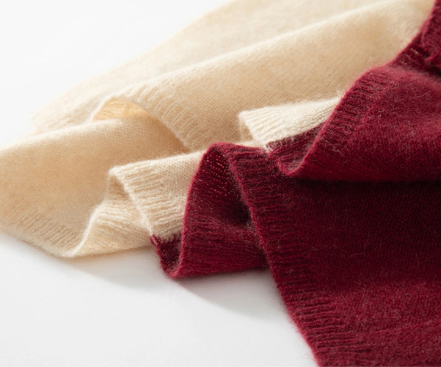 Colorblock Cashmere Scarf – Soft, Warm & Minimalist Style | Multiple Colors
