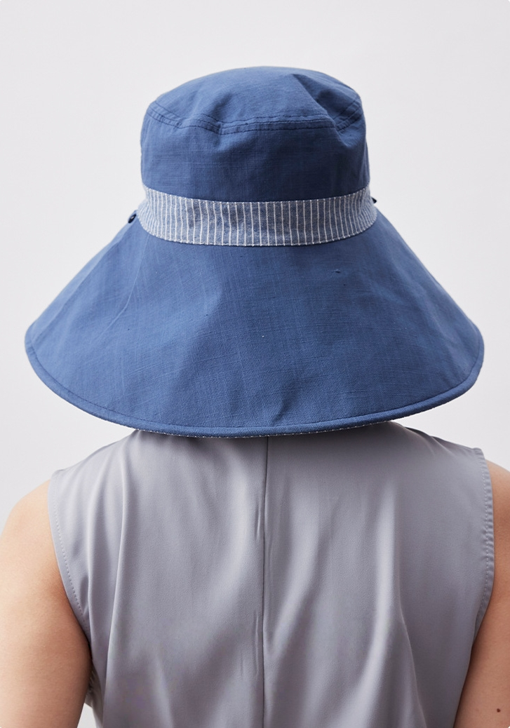 Sun Hats for Women - Reversible Wide Brim Cotton Linen Beach Hat - AOA Fashion Accessories