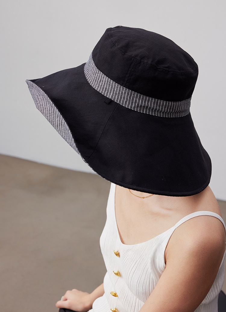 Sun Hats for Women - Reversible Wide Brim Cotton Linen Beach Hat - AOA Fashion Accessories