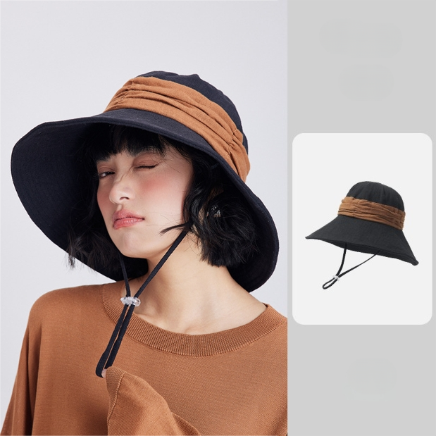 Women’s Wide Brim Sun Hat – Linen Cotton Sun Visor Hat - AOA Fashion Accessories
