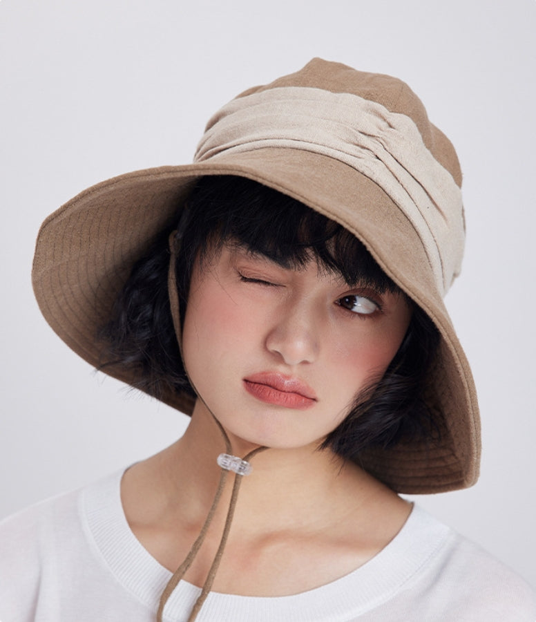 Women’s Wide Brim Sun Hat – Linen Cotton Sun Visor Hat - AOA Fashion Accessories