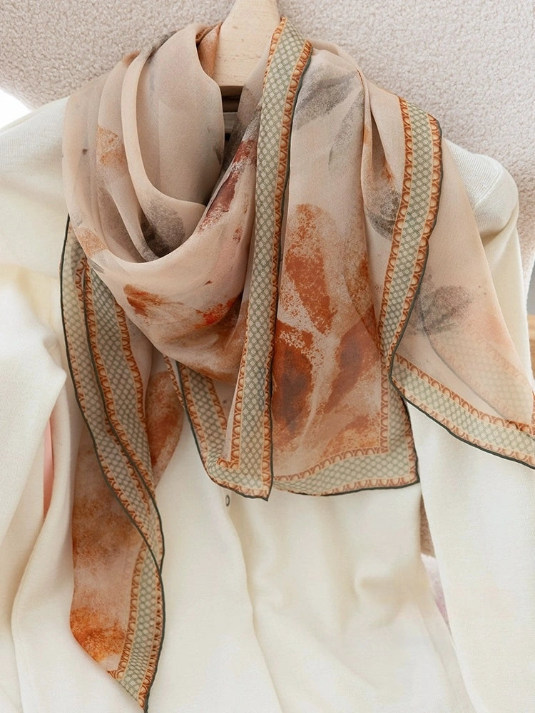 Silk Square Scarf - Xiangyunsha Plant-Dyed - AOA Fashion Accessories