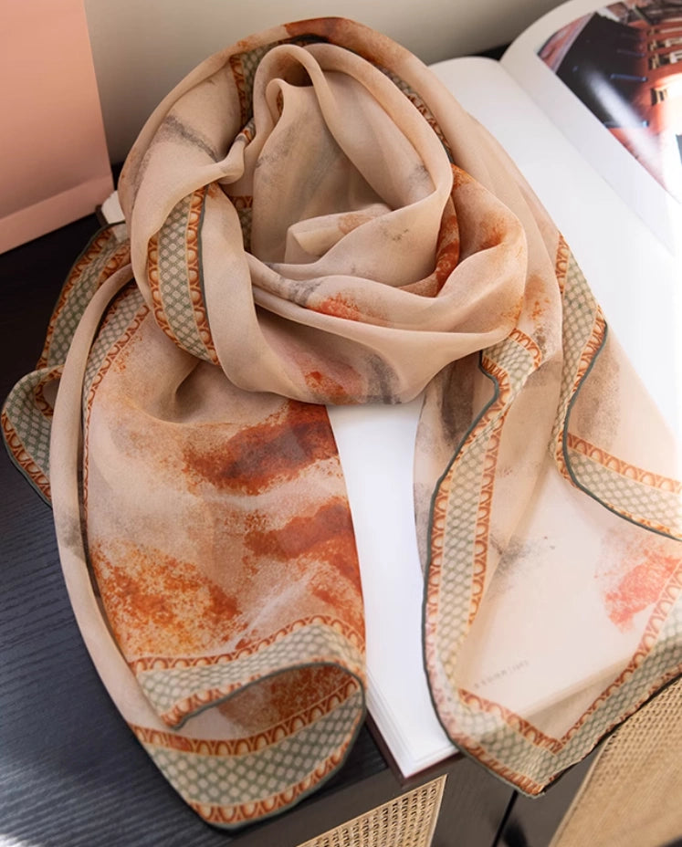 Silk Square Scarf - Xiangyunsha Plant-Dyed - AOA Fashion Accessories