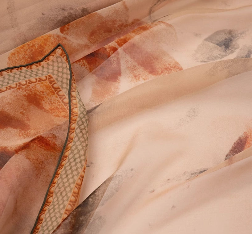 Silk Square Scarf - Xiangyunsha Plant-Dyed - AOA Fashion Accessories