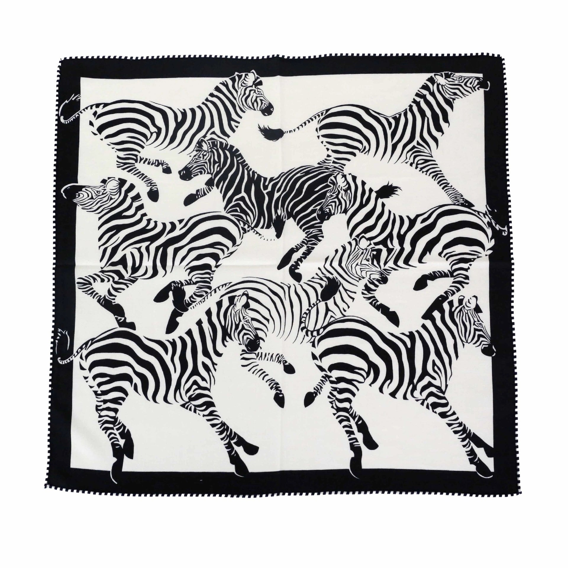 Silk Wool Square Scarf - Double-Sided Reversible | Zebra Print - AOA Fashion Accessories