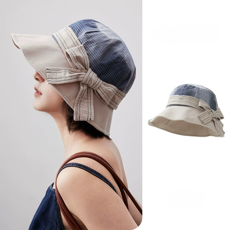 Women's 100% Cotton Bow Decor Bucket Hat - AOA Fashion Accessories