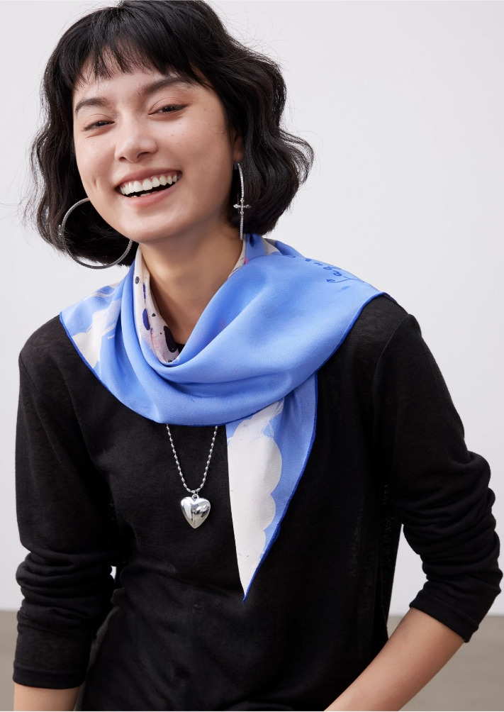 Dalmatian Delight 100% Silk Scarf – 65x65cm - AOA Fashion Accessories